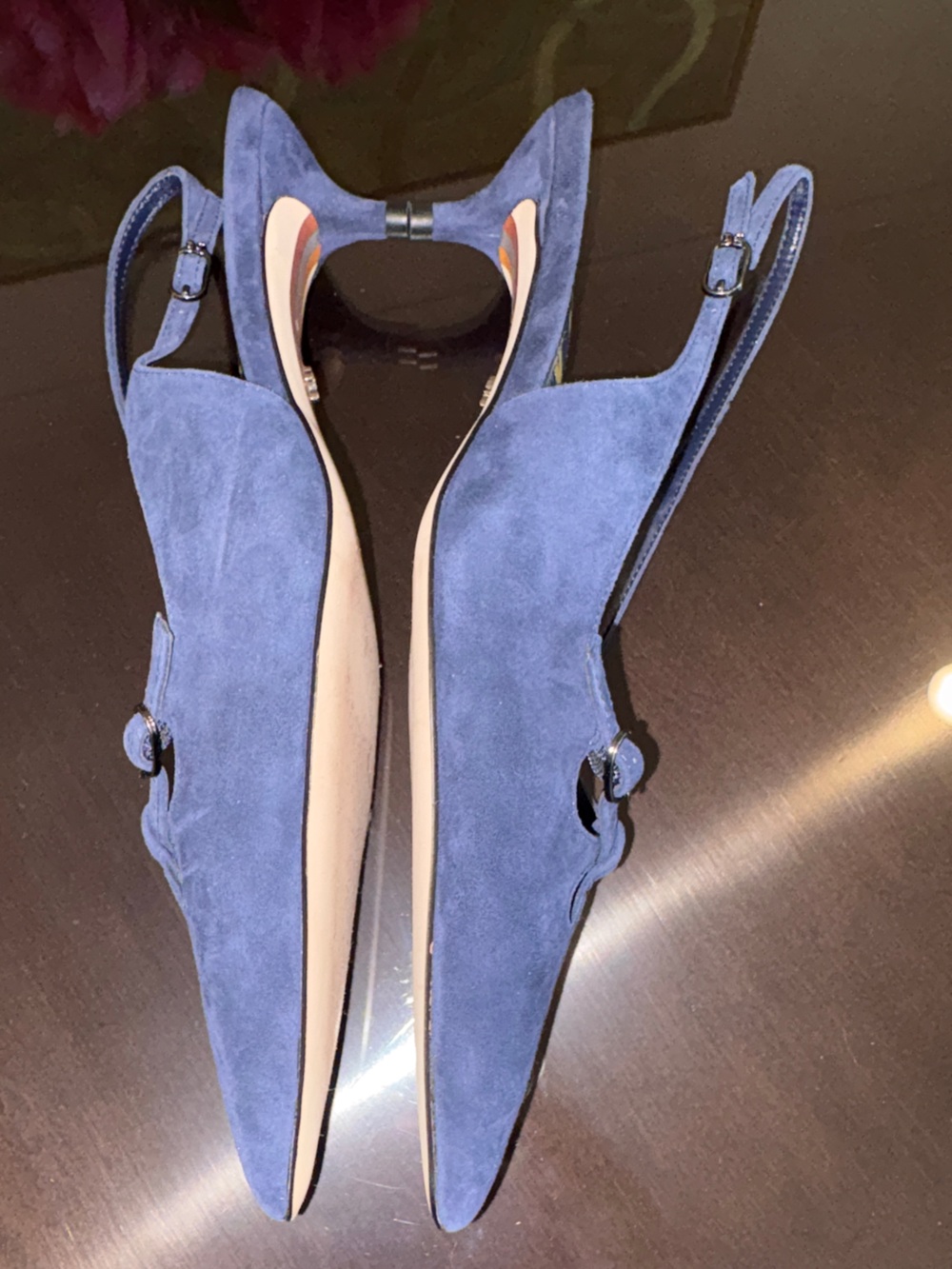 Sam Edelman Navy Blue Suede Kitten Heel Slingback Sz 9.5 NWOB - Picture 3 of 7